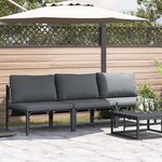 vidaXL Mobilier de jardin avec coussin 3 Pièces Anthracite Acier