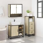 vidaXL Ensemble de meubles de salle de bain 3 Pièces chêne sonoma