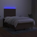 vidaXL Sommier à lattes de lit matelas et LED noir 120x190 cm tissu