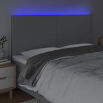 vidaXL Tête de lit à LED Gris clair 160x5x118/128 cm Tissu