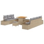 vidaXL Ensemble de canapé de jardin 10 Pièces Beige  Gris clair