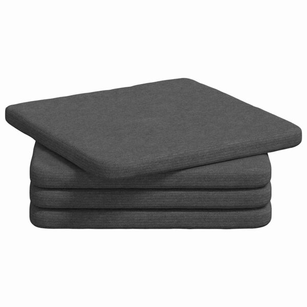 vidaXL Coussins de siège 4 Pièces Gris foncé 40 x 40 x 3 cm