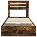 vidaXL Lit de Rangement Chêne fumé 90 x 200 cm Bois d'ingénierie