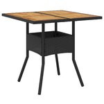 vidaXL Ensemble à manger de jardin et coussins 5 Pièces noir rotin acacia