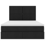 vidaXL Lit avec des lumières à LED Noir 140 x 200 cm tissu