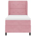 vidaXL Lit à ressorts avec matelas Rose 200 x 100 cm Polyester