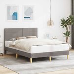 vidaXL Cadre de lit avec tête de lit Taupe 140 x 190 cm Tissu