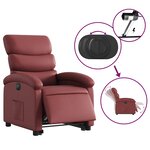 vidaXL Fauteuil inclinable électrique rouge bordeaux similicuir