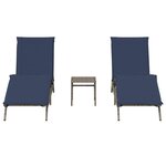 vidaXL Chaises longues lot de 2 avec table gris résine tressée