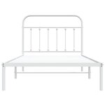 vidaXL Cadre de lit métal avec tête de lit blanc 107x203 cm