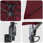 vidaXL Parasol de jardin mural bordeaux rouge de 247 cm
