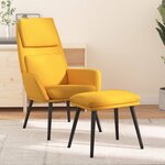 vidaXL Chaise de détente et repose-pied Jaune moutarde Tissu