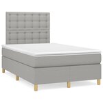 vidaXL Sommier à lattes de lit avec matelas Gris clair 120x200cm Tissu