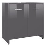 vidaXL Armoire de salle de bain Gris brillant 60x33x61 cm Aggloméré