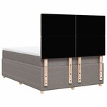 vidaXL Sommier à lattes de lit avec matelas Taupe 140x200 cm Tissu
