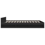 vidaXL Cadre de lit et tiroirs noir 120x190 cm bois d'ingénierie