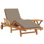 vidaXL Transat 2 Pièces Taupe 200 x 67 x 84 cm Bois d'Acacia Massif