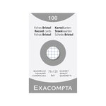 Étui De 100 Fiches - Bristol Quadrillé 5x5 Non Perforé 75x125mm - Blanc - X 10 - Exacompta