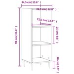 vidaXL Buffet sonoma gris 34 5x32 5x90 cm bois d'ingénierie