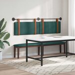 vidaXL Tête de lit suspendue Vert foncé PU antique