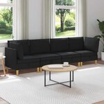 vidaXL Canapé modulaire avec rangement 4 Pièces Noir Tissu