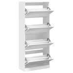 vidaXL Armoire à chaussures 4 tiroirs rabattables blanc 80x34x187 5 cm