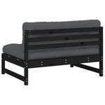 vidaXL Canapé central 120x80 cm noir bois de pin massif