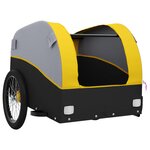 vidaXL Remorque de vélo noir et jaune 45 kg fer