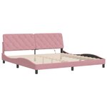 vidaXL Cadre de lit avec LED sans matelas rose 200x200 cm velours