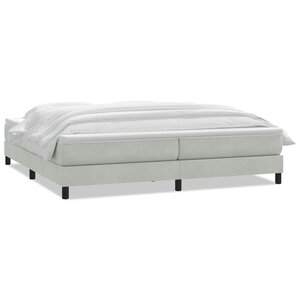vidaXL Sommier à lattes de lit et matelas gris clair 180x220cm velours