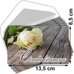 Lot 5 cartes remerciements condoléances +5 enveloppes blanches format 9x14cm