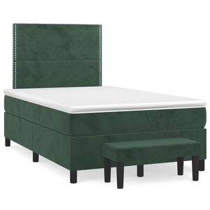 vidaXL Sommier à lattes de lit et matelas Vert foncé 120x200cm Velours