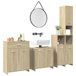 vidaXL Ensemble de meubles de salle de bain 4 Pièces chêne sonoma