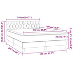 vidaXL Sommier à lattes de lit avec matelas LED Gris foncé 140x200 cm