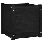 vidaXL Jardinière d'extérieur Noir 40x40x40 cm Bois de pin massif