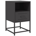 vidaXL Tables de chevet 2 Pièces noir 36x39x60 5 cm acier