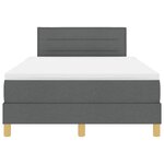 vidaXL Lit à ressort LED avec matelas Gris foncé 120 x 200 cm tissu