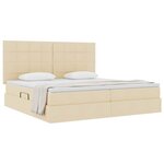 vidaXL Lit avec rangement et matelas Crème 200 x 200 cm Polyester