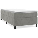 vidaXL Cadre de lit à lattes gris clair 100x203 cm velours
