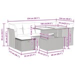 vidaXL Salon de jardin 7 Pièces avec coussins noir résine tressée