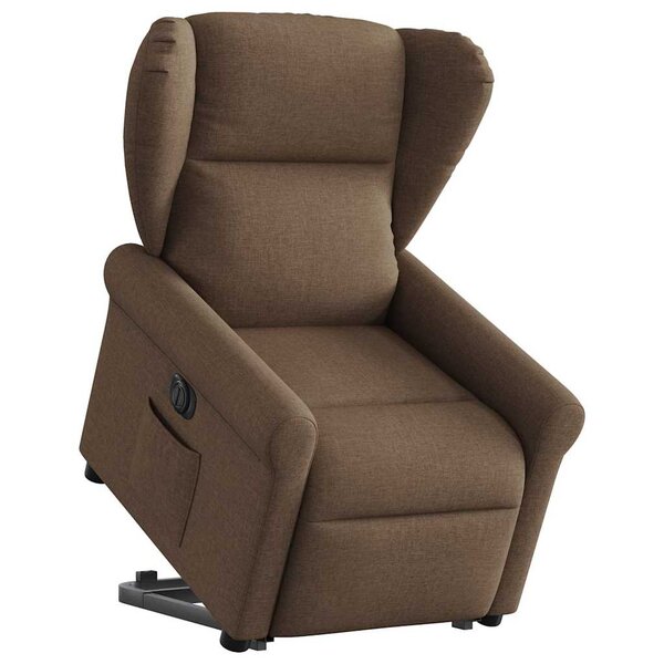 vidaXL Fauteuil inclinable électrique marron tissu