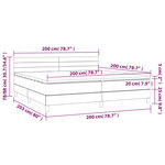 vidaXL Sommier à lattes de lit et matelas et LED Gris foncé 200x200 cm