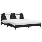 vidaXL Lit Viana avec matelas noir et blanc 180x200 cm similicuir