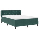 vidaXL Lit à ressorts avec matelas Vert foncé 140 x 190 cm Velours