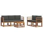 vidaXL Ensemble de canapés d'extérieur 6 pc Naturel et Anthracite