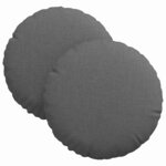 vidaXL Coussins de siège 2 pc Tissu Gris foncé Ø30 x 13 cm