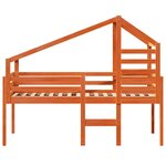 vidaXL Lit haut avec toit cire marron 90x200 cm bois de pin massif