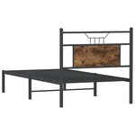 vidaXL Cadre de lit sans matelas chêne fumé 90x190cm bois d'ingénierie