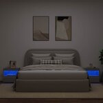 vidaXL Tables de chevet avec lumières LED 2 Pièces sonoma gris 50x40x45cm