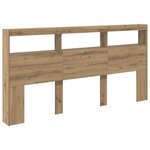 vidaXL Tête de lit Chêne artisanal 200 x 17 x 102 cm Bois d'ingénierie